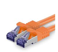 1aTTack.de Câble Réseau CAT7 CAT 7 10 Gigabit - 1x 0,5m - RJ45 Ethernet LAN DSL Routeur Modem - Orange