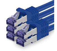 1aTTack.de Câble Réseau CAT7 CAT 7 10 Gigabit - 5x 0,25m - RJ45 Ethernet LAN DSL Routeur Modem - Bleu