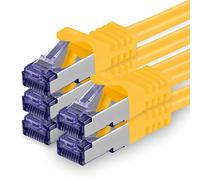 1aTTack.de Câble Réseau CAT7 CAT 7 10 Gigabit - 5x 0,25m - RJ45 Ethernet LAN DSL Routeur Modem - Jaune