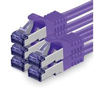 1aTTack.de Câble Réseau CAT7 CAT 7 10 Gigabit - 5x 0,25m - RJ45 Ethernet LAN DSL Routeur Modem - Violet
