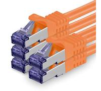 1aTTack.de Câble Réseau CAT7 CAT 7 10 Gigabit - 5x 1,5m - RJ45 Ethernet LAN DSL Routeur Modem - Orange