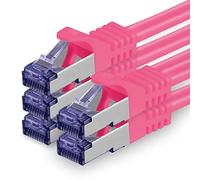 1aTTack.de Câble Réseau CAT7 CAT 7 10 Gigabit - 5x 1m - RJ45 Ethernet LAN DSL Routeur Modem - Magenta