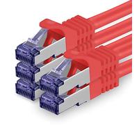 1aTTack.de Câble Réseau CAT7 CAT 7 10 Gigabit - 5x 2m - RJ45 Ethernet LAN DSL Routeur Modem - Rouge
