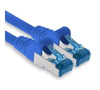 1aTTack.de Câble réseau Ethernet Gigabit LAN CAT.6a 0,25 m, câble patch RJ45 10 Gb/s SFTP PIMF bleu - 1 pièce