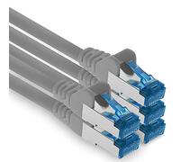 1aTTack.de Câble réseau Ethernet Gigabit LAN CAT.6a 0,25 m, câble patch RJ45 10 Gb/s SFTP PIMF gris - 5 pièces