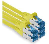 1aTTack.de Câble réseau Ethernet Gigabit LAN CAT.6a 0,5 m, câble patch RJ45 10 Gb/s SFTP PIMF jaune - 5 pièces