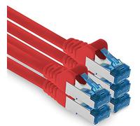 1aTTack.de Câble réseau Ethernet Gigabit LAN CAT.6a 0,5 m, câble patch RJ45 10 Gb/s SFTP PIMF rouge - 5 pièces