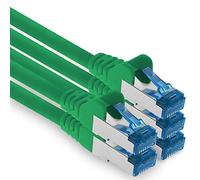 1aTTack.de Câble réseau Ethernet Gigabit LAN CAT.6a 0,5 m, câble patch RJ45 10 Gb/s SFTP PIMF vert - 5 pièces