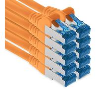 1aTTack.de Câble réseau Ethernet Gigabit LAN CAT.6a 1,5 m, câble patch RJ45 10 Gb/s SFTP PIMF orange - 10 pièces
