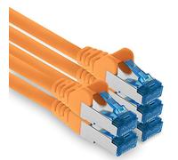 1aTTack.de Câble patch - 5x 1,5 m Ethernet, réseau, câble LAN CAT6a (pour réseaux gigabit, routeurs, commutateurs, modems avec entrée RJ45 - orange)