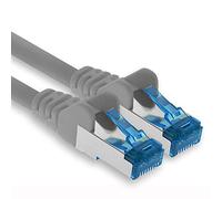 1aTTack.de Câble réseau Ethernet Gigabit LAN CAT.6a 15 m, câble patch RJ45 10 Gb/s SFTP PIMF gris (1 pièce)