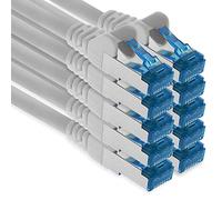 1aTTack.de Câble réseau Ethernet Gigabit LAN CAT.6a 2 m, câble patch RJ45 10 Gb/s SFTP PIMF blanc - 10 pièces