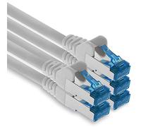 1aTTack.de Câble réseau Ethernet Gigabit LAN CAT.6a 2 m, câble patch RJ45 10 Gb/s SFTP PIMF blanc - 5 pièces