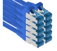 1aTTack.de Câble réseau Ethernet Gigabit LAN CAT.6a 2 m, câble patch RJ45 10 Gb/s SFTP PIMF bleu - 10 pièces