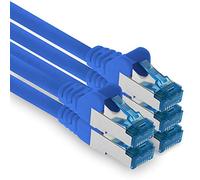 1aTTack.de Câble réseau Ethernet Gigabit LAN CAT.6a 2 m, câble patch RJ45 10 Gb/s SFTP PIMF bleu - 5 pièces