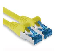 1aTTack.de Câble réseau Ethernet Gigabit LAN CAT.6a Cat6 Cat6a 15 m, câble patch RJ45 10 Gb/s SFTP PIMF jaune - 1 pièce