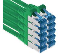 1aTTack.de Câble réseau Ethernet Gigabit LAN CAT.6a Cat6 Cat6a 3 m, câble patch RJ45 10 Gb/s SFTP PIMF vert - 10 pièces