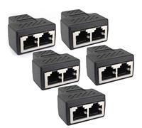 1aTTack.de Cat.6A Connecteur de câble réseau Adaptateur répartiteur de câble RJ45 Compatible avec Cat5 Cat6 Cat7 Cat8 5 pièces