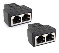 1aTTack.de Cat.6A Connecteur de câble réseau Adaptateur répartiteur de câble RJ45 Compatible avec Cat5 Cat6 Cat7 Cat8 2 pièces