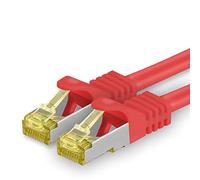 1aTTack.de CAT 7 Câble LAN 10m 10Gbps Câble réseau S/FTP (1 pièce Rouge) | 1m 2m 3m 5m 7,5m 10m 15m 20m 25m 30m, RJ45 haut débit, câble Ethernet blindé pour gaming, modem, routeur, PC