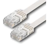 1aTTack.de Cat6 Câble réseau Ethernet plat LAN 1x 20m Gigabit blanc | Câble plat Cat6 Gigabit, 1 Gbit/s, câble patch slim, idéal sous tapis, stratifié, parquet et derrière les plinthes