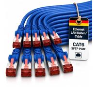 1aTTack.de Cat6 SFTP Câble réseau 10x 0,5m RJ45 LAN Ethernet bleu | Cat6 S/FTP PIMF, double blindage, 250 MHz, sans halogène, jusqu’à 1 Gbit/s; RJ45 pour routeur, switch, modem, PC et panneau