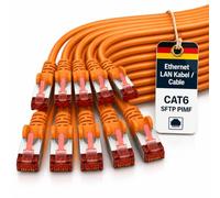 1aTTack.de Cat6 SFTP Câble réseau 10x 1m RJ45 LAN Ethernet orange | Cat6 S/FTP PIMF, double blindage, 250 MHz, sans halogène, jusqu’à 1 Gbit/s; RJ45 pour routeur, switch, modem, PC et panneau