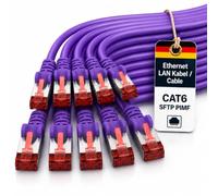 1aTTack.de Cat6 SFTP Câble réseau 10x 1m RJ45 LAN Ethernet violet | Cat6 S/FTP PIMF, double blindage, 250 MHz, sans halogène, jusqu’à 1 Gbit/s; RJ45 pour routeur, switch, modem, PC et panneau