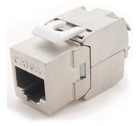 1aTTack.de Keystone Cat.6a Borne autodénudante à 180° sans outil sur prise RJ45 AWG 23 à AWG 26 blindée en alliage de zinc nickelé ronze compatible avec Cat5 Cat6 Cat7 Cat8 Argent 1 pièce