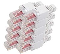 1aTTack.de La fiche sans outil Cat.6 peut être assemblée sur site pour les conducteurs internes flexibles et rigides Câble d'installation de câble réseau AWG 23-26 10 pièces