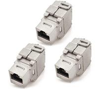 1aTTack.de Module Keystone RJ45 Cat 6a Jack Certifié entièrement blindé STP assemblage à clipser sans outil Câble brut Cat 500 MHz 10 Gbit/s compatible avec Cat5 Cat6 Cat7 Cat8 3 pièces