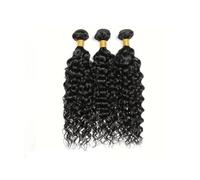 1B cheveux humains 3 paquets non transformés vierges extensions de cheveux noirs naturels 50 grammes par paquet Hair Extensions(Black-Water Wave,24inch)