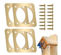 1Bird House Guard, 4 pièces Birdhouse Hole Protective Guard,Squirrel-Preuve Sparrow & Woodpecker Protection with Screw,Sturdy Hole Protector For Outdoor Bluebird House(Gold)