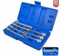 1cm Extra-Long Portée Torx Star Embout rv Douille Set Bleu Spot 7pce 01514
