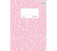 1cm Squared Paper Notebook A4: Maths Exercise Book with Large Squares | 10mm Ruled Grid Pages for School Mathematics, Writing and Graphing | Pink