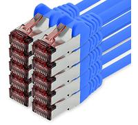 1CONN Câble réseau Cat6 10 x 0,25 m bleu câble Ethernet Lankabel câble réseau Cat6 Lan câble patch Sftp Pimf 1000 Mbits