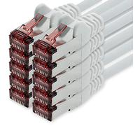1CONN Câble réseau Cat6 10 x 0,25 m câble Ethernet blanc Lankabel câble réseau Cat6 Lan câble patch Sftp Pimf 1000 Mbits