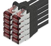 1CONN Câble réseau Cat6 10 x 0,25 m câble Ethernet noir Lankabel câble réseau Cat6 Lan câble patch Sftp Pimf 1000 Mbits