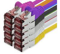 1CONN Câble réseau Cat6 10 x 0,25 m couleur 10 câble Ethernet Lankabel câble réseau Cat6 Lan câble de raccordement Sftp Pimf 1000 Mbit/s