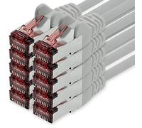 1CONN Câble réseau Cat6 10 x 0,25 m gris câble Ethernet Lankabel câble réseau Cat6 Lan câble patch Sftp Pimf 1000 Mbits