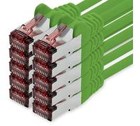 1CONN Câble réseau Cat6 10 x 0,25 m vert câble Ethernet Lankabel câble réseau Cat6 Lan câble patch Sftp Pimf 1000 Mbit s