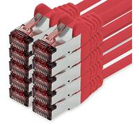 1CONN Câble réseau Cat6 10 x 0,5 m rouge câble Ethernet Lankabel câble réseau Cat6 Lan câble patch Sftp Pimf 1000 Mbits
