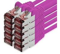 1CONN Câble réseau Cat6 10x0,25 m câble Ethernet magenta Lankabel câble réseau Cat6 Lan câble patch Sftp Pimf 1000 Mbits