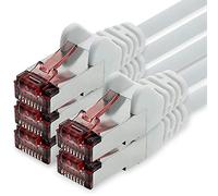 1CONN Câble réseau Cat6 5 x 0,25 m câble Ethernet blanc Lankabel câble réseau Cat6 Lan câble patch Sftp Pimf 1000 Mbits