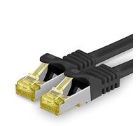 1CONN Câble Réseau Cat7 Cat 7 10 GB/s - 1x 10m - RJ45 Ethernet LAN DSL Routeur Modem - Noir