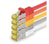 1CONN Câble Réseau Cat7 Cat 7 10 GB/s - 5X 0.25m - RJ45 Ethernet LAN DSL Routeur Modem - 5 Couleurs
