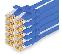 1CONN Câble Réseau CAT7 Cat 7 10 Gigabit - 10x 0,5m - RJ45 Ethernet LAN DSL Routeur Modem - Bleu
