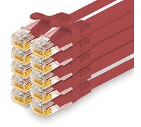 1CONN Câble Réseau CAT7 Cat 7 10 Gigabit - 10x 3,0m - RJ45 Ethernet LAN DSL Routeur Modem - Rouge