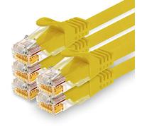 1CONN Câble Réseau CAT7 Cat 7 10 Gigabit - 5X 0,5m - RJ45 Ethernet LAN DSL Routeur Modem - Jaune