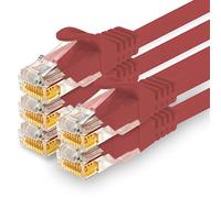 1CONN Câble Réseau CAT7 Cat 7 10 Gigabit - 5X 0,5m - RJ45 Ethernet LAN DSL Routeur Modem - Rouge